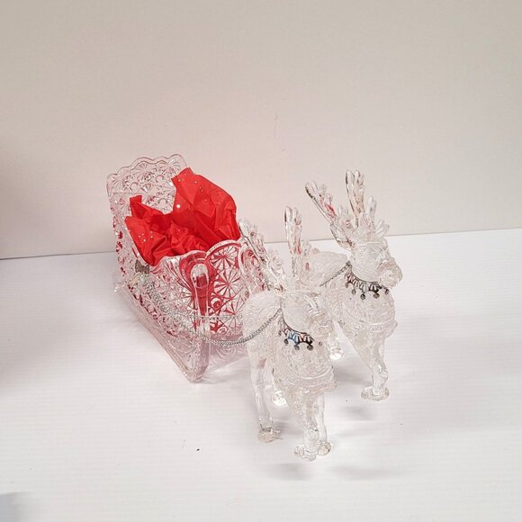 Christmas Around the World Acrylic Crystalline  Sleigh & Reindeer House of Lloyd - Picture 5 of 6